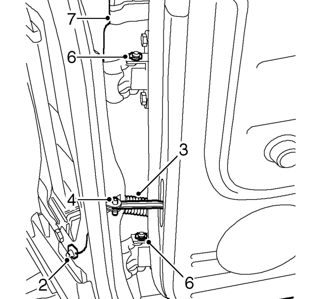 Door assembly - rear – Release ’B/C’ post upper finisher and position aside. See Interior trim components.