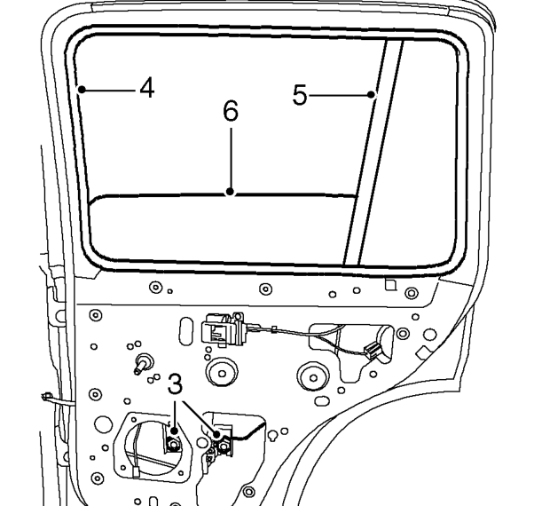 Glass - rear door – Remove rear door water shedder. See this section.