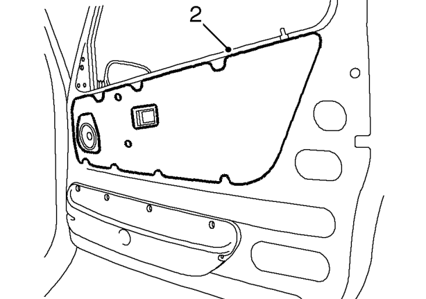 Water shedder - upper - 3 door – Remove front door casing. See this section.
