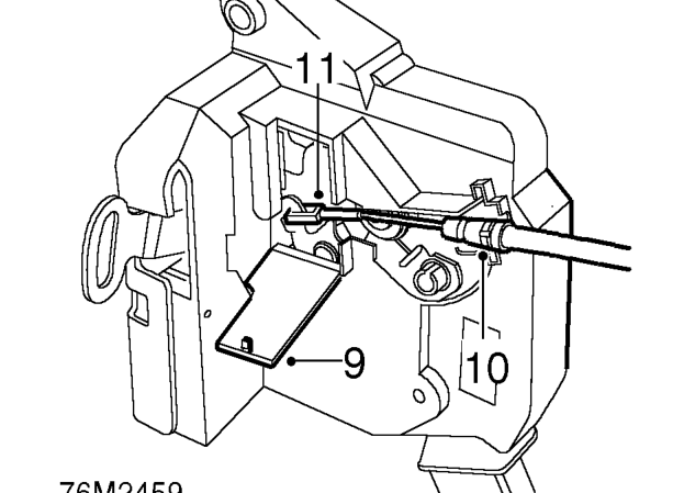 Latch - front door - 5 door – Remove latch from aperture.