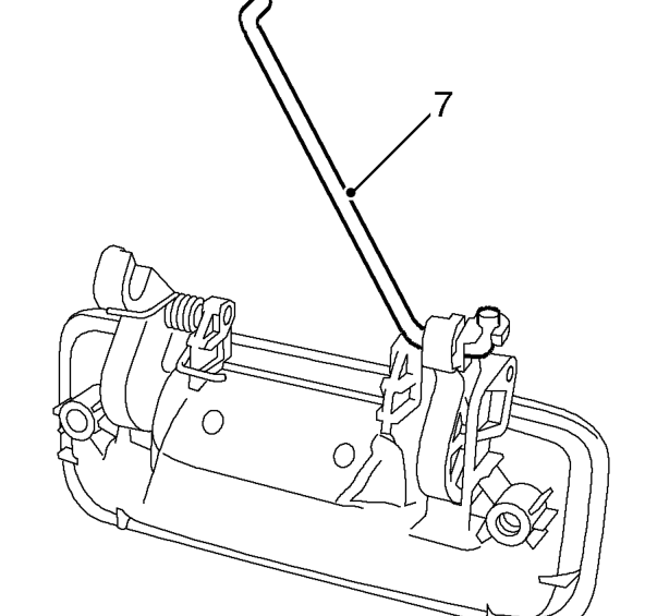Handle - exterior - rear door – Remove door handle.