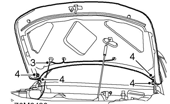Bonnet – Fit protection covers to wings and mark hinge outline on bonnet if bonnet is to be refitte