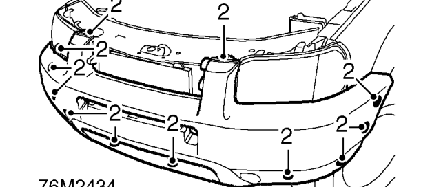 Bumper valance - front – Remove front grille. See this section.