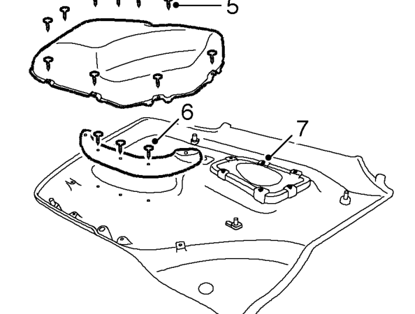 Casing - body side - rear – Remove 6 trim fasteners from body panel. Do not carry out further dismantling if component