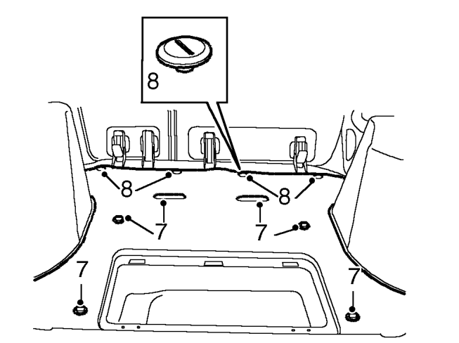 Carpet - loadspace – Remove both strikers.