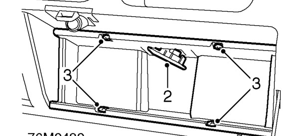 Glove box – Open glove box lid.