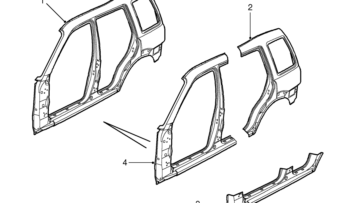 Outer body side panels - 5 door