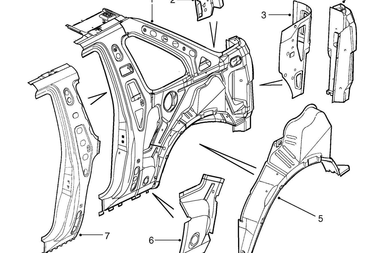 Rear inner body side panels - 3 door