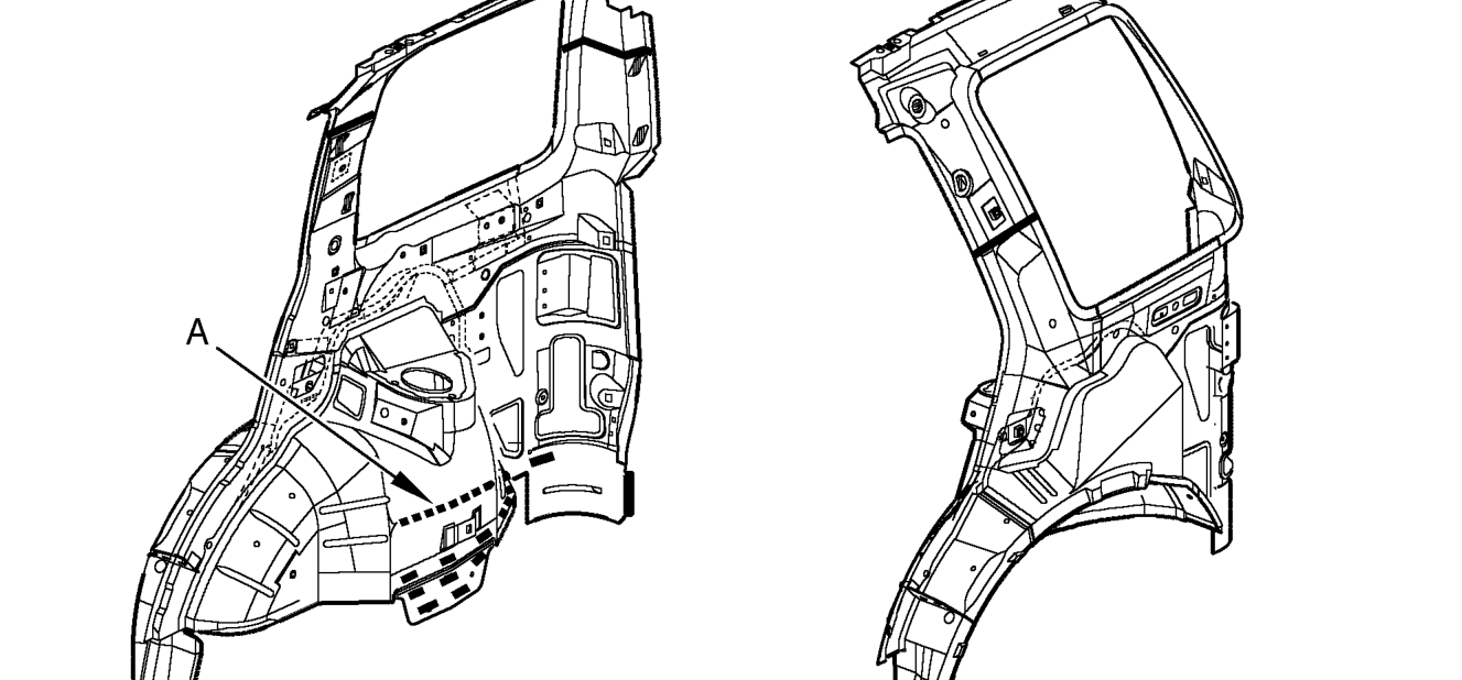 Repair – Arrow A is shown to highlight the fact that there are plug welds on the other side of the 