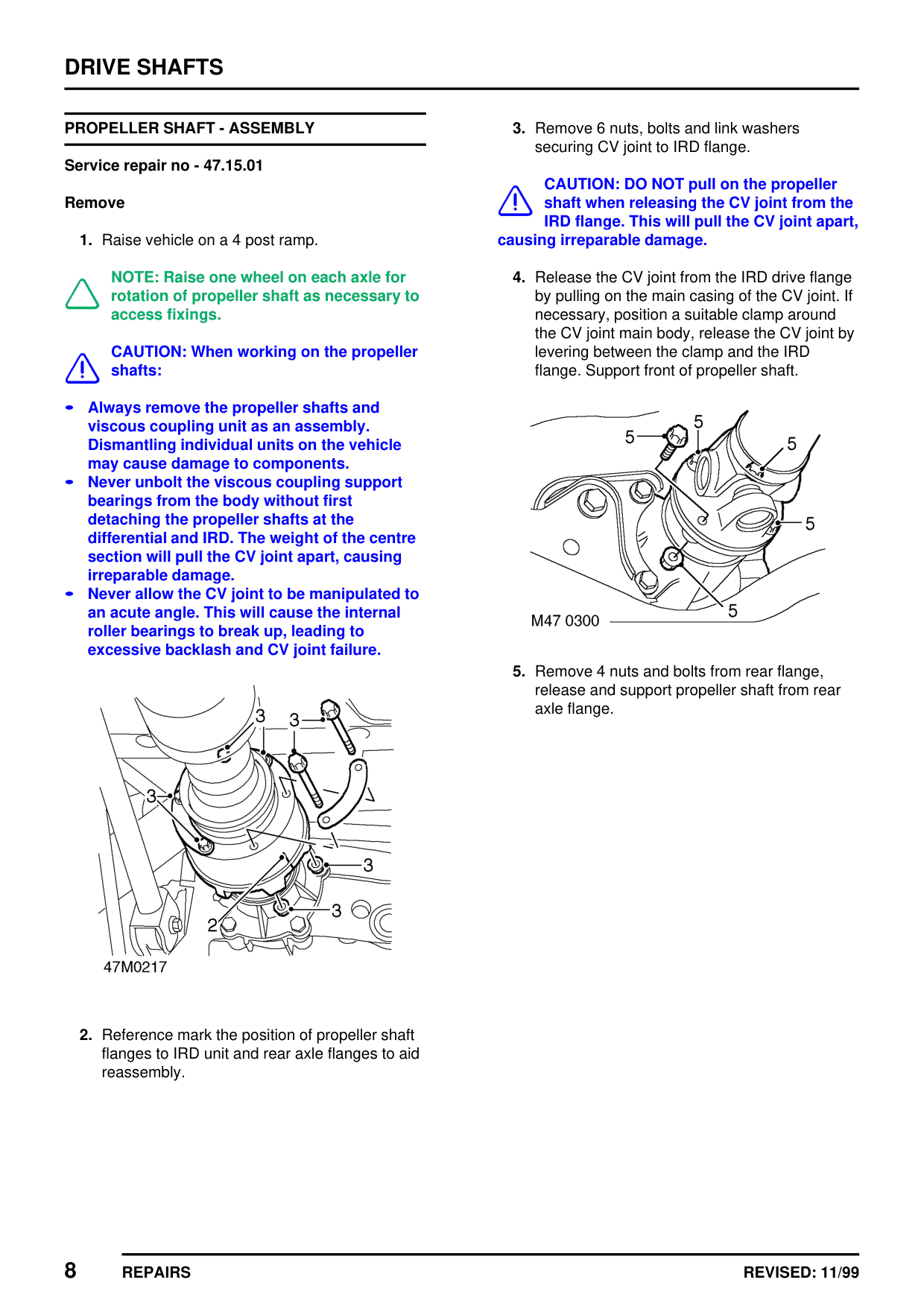 Propeller Shaft Assembly – Repairs – bulletin page 4