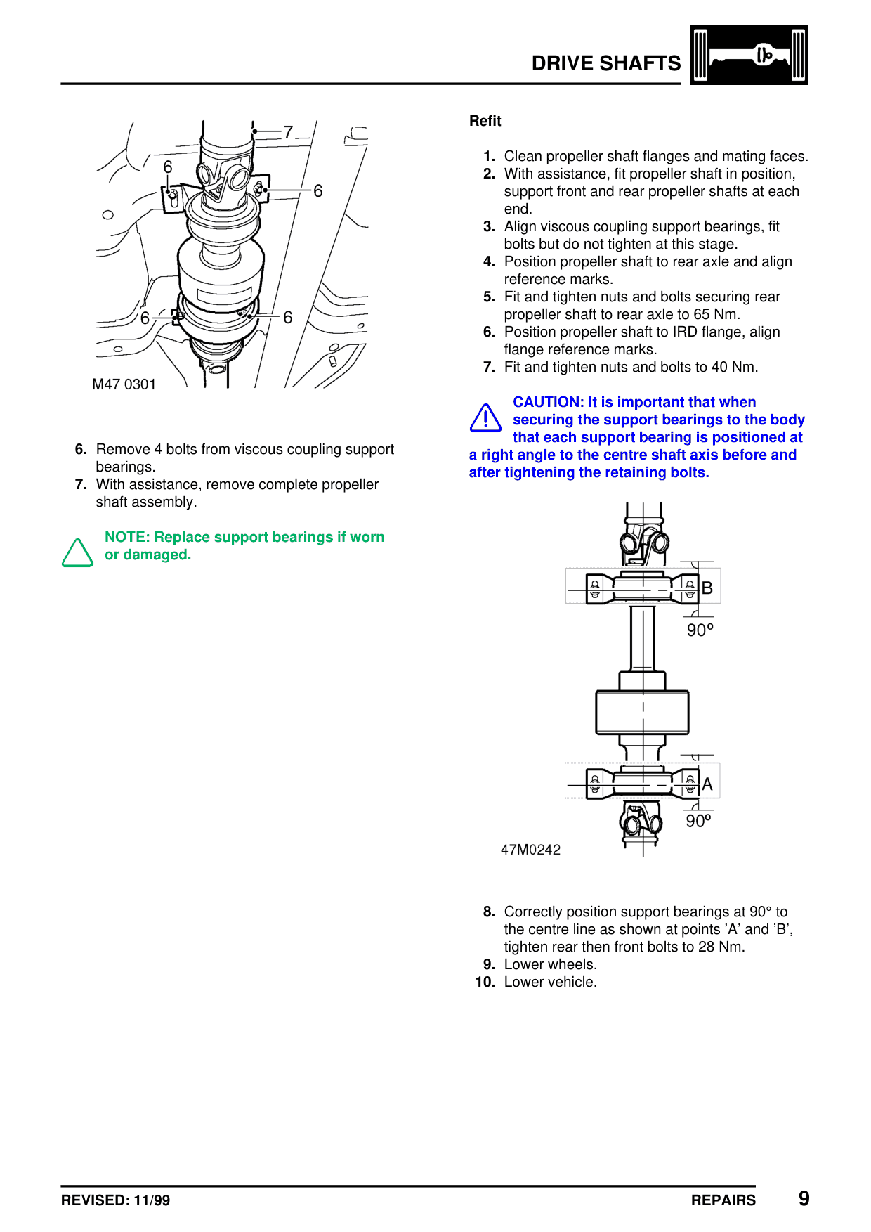 Propeller Shaft Assembly – Repairs – bulletin page 5