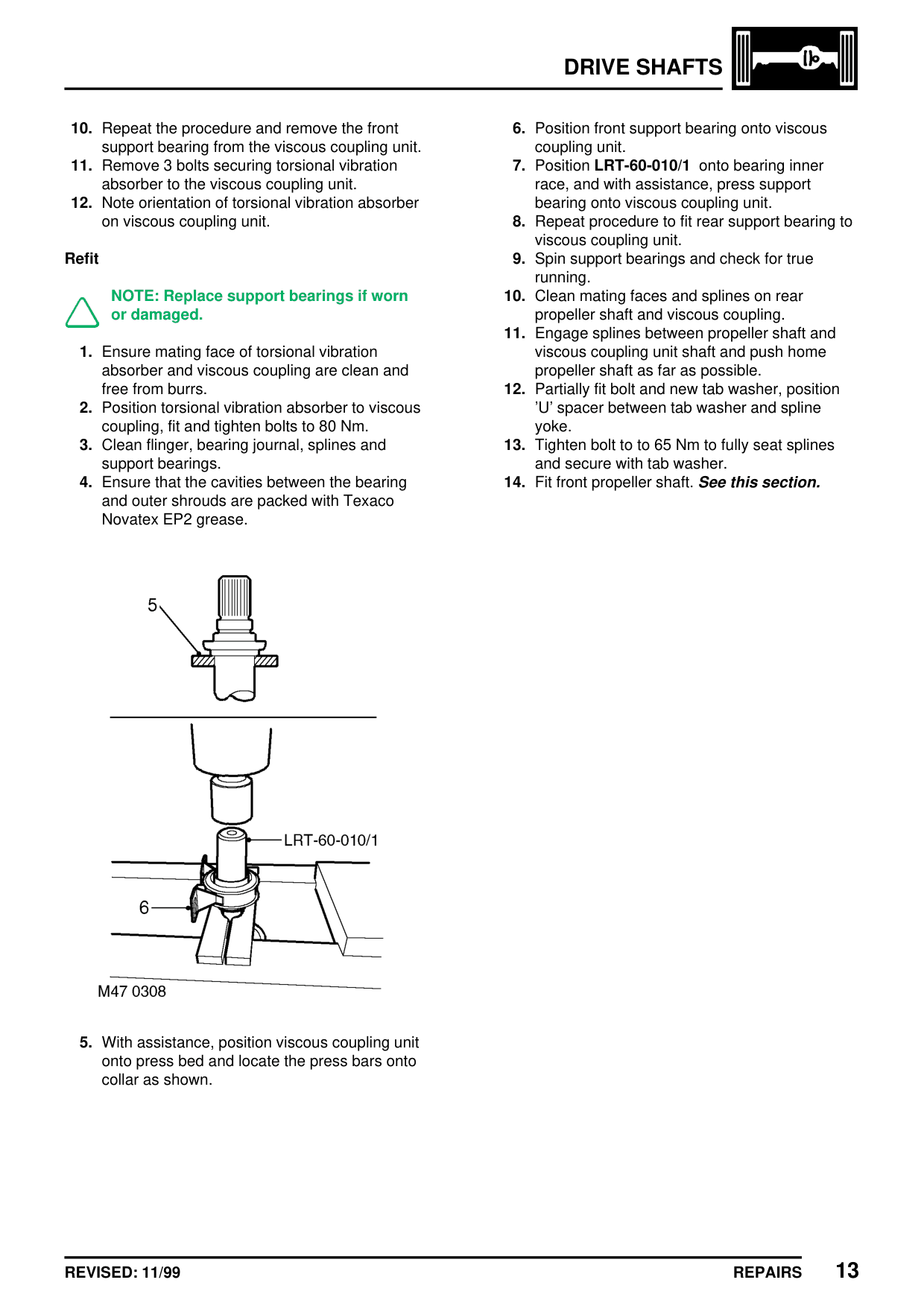 Propeller Shaft Assembly – Repairs – bulletin page 9