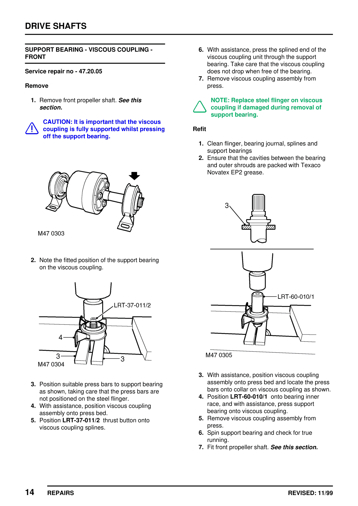 Propeller Shaft Assembly – Repairs – bulletin page 10