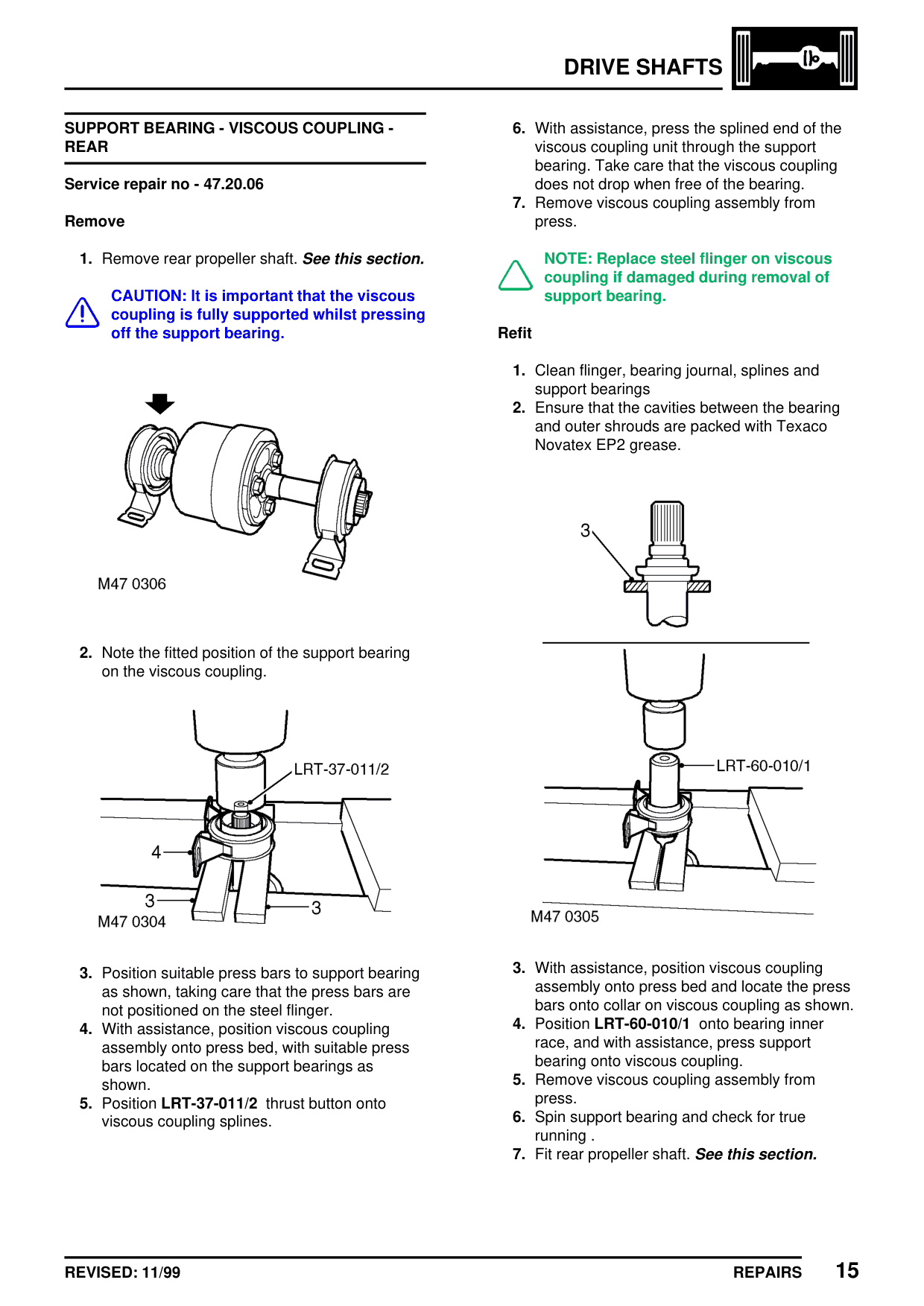 Propeller Shaft Assembly – Repairs – bulletin page 11