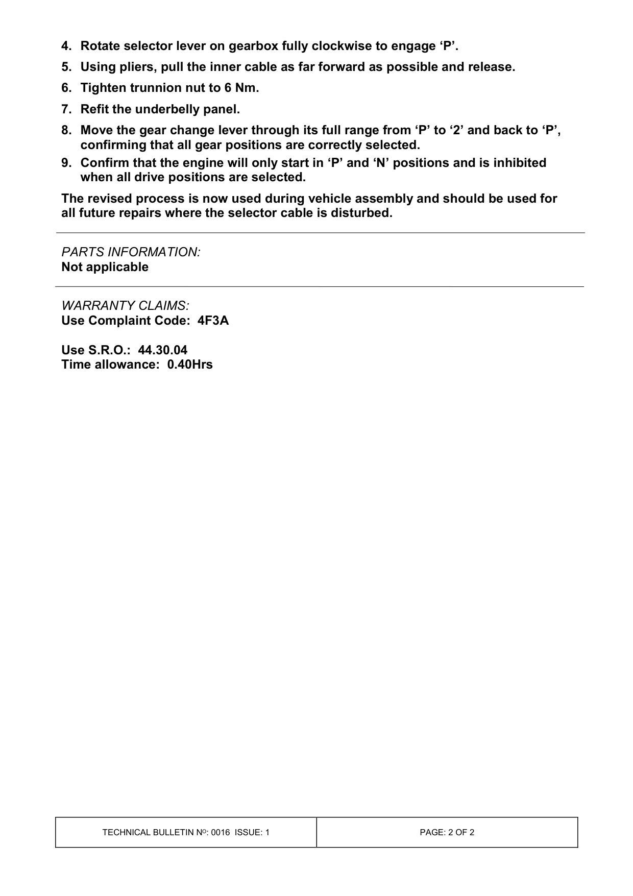 Gear Selection Problems - Various – bulletin page 2