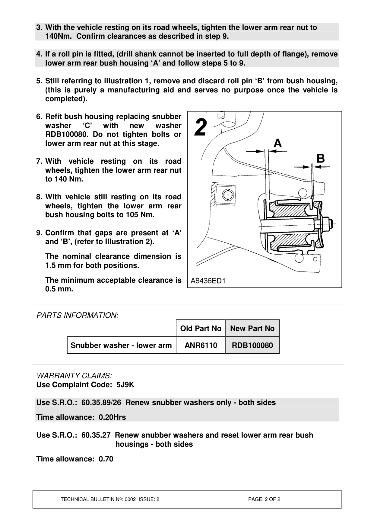 Graunch/Squeak From Front Suspension – bulletin page 2