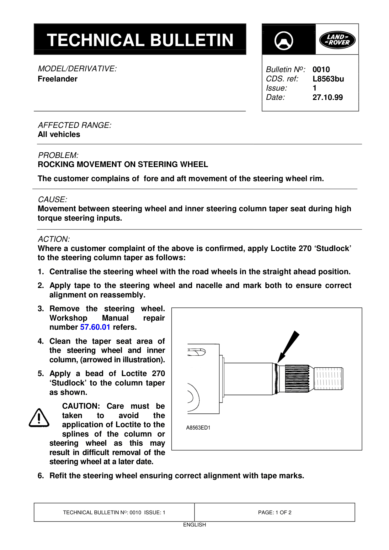 Rocking Movement On Steering Wheel – bulletin page 1