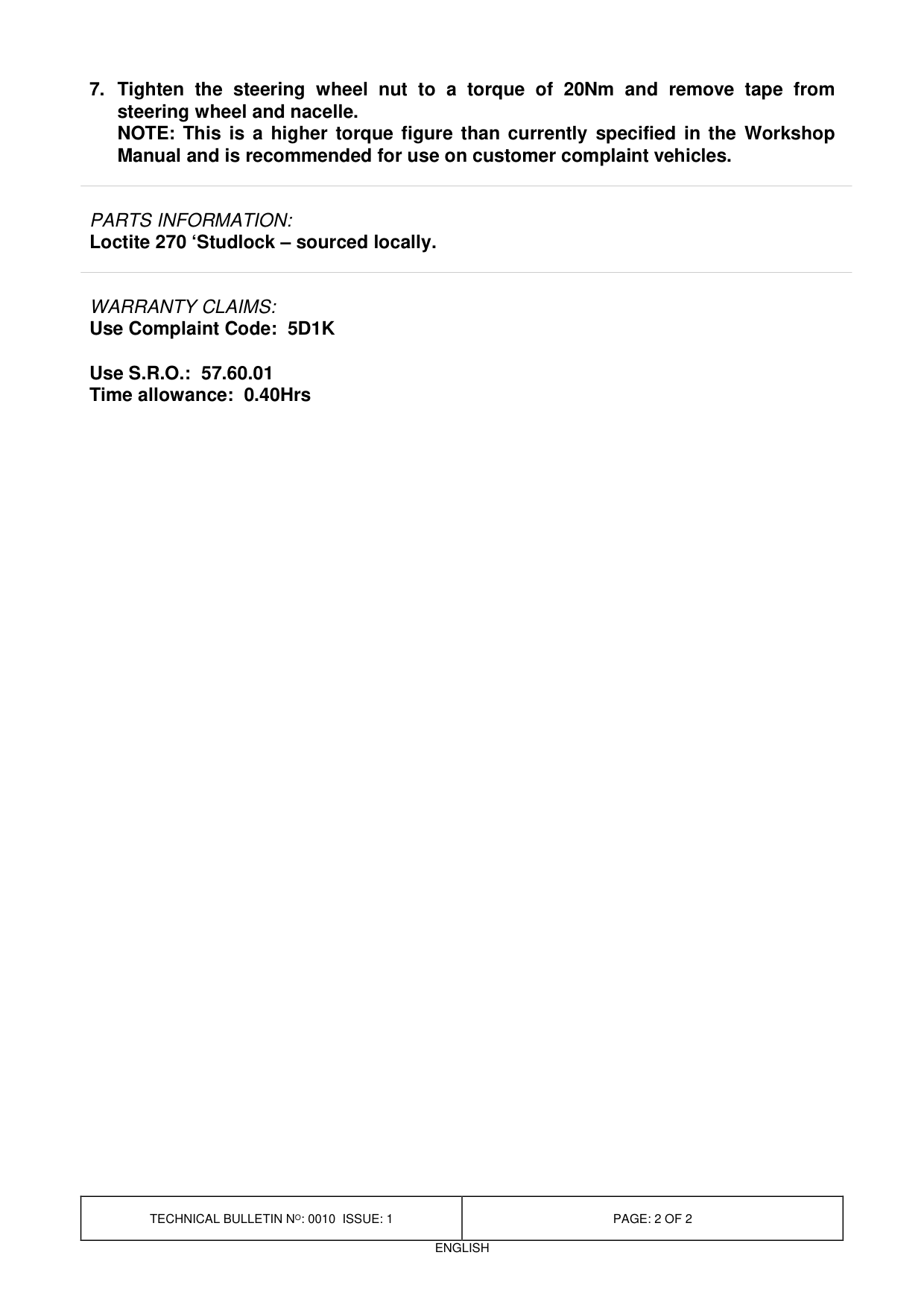 Rocking Movement On Steering Wheel – bulletin page 2
