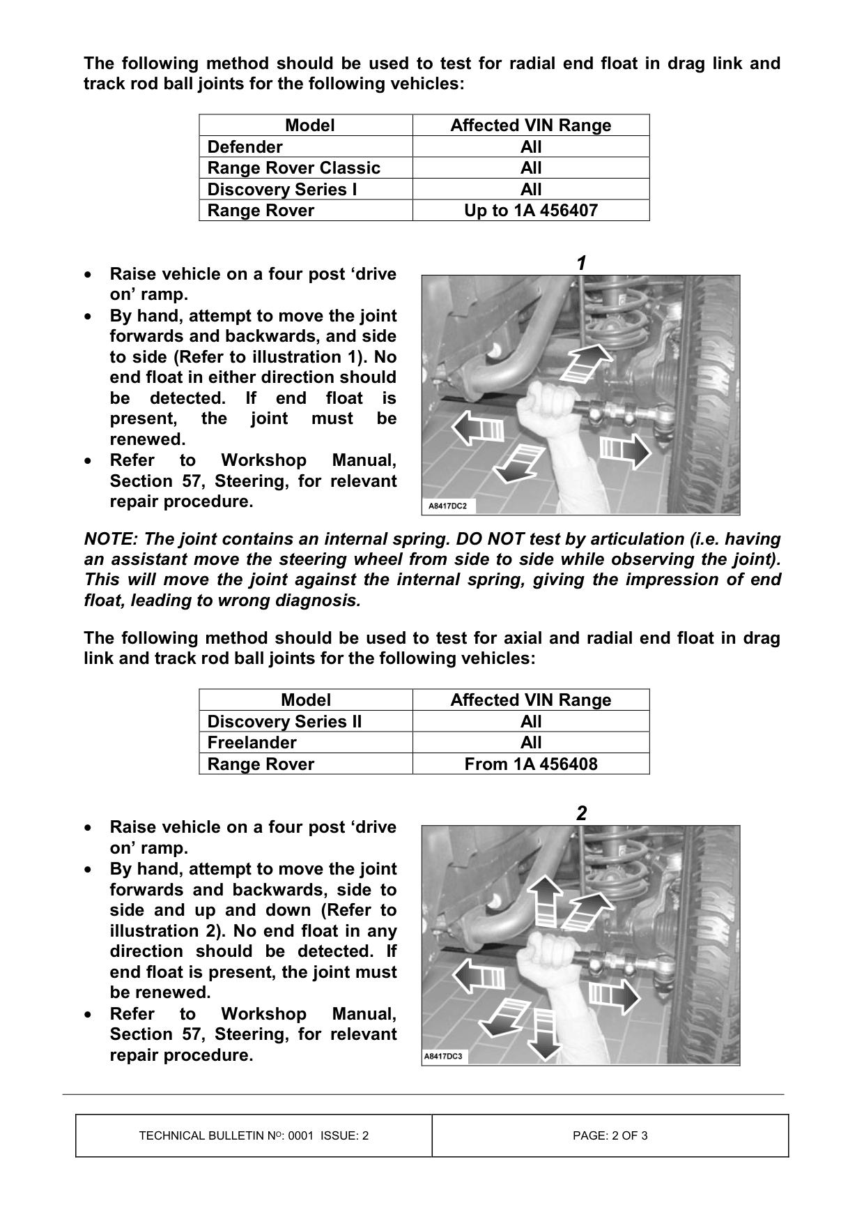 Steering Ball Joints - Premature Wear – bulletin page 2