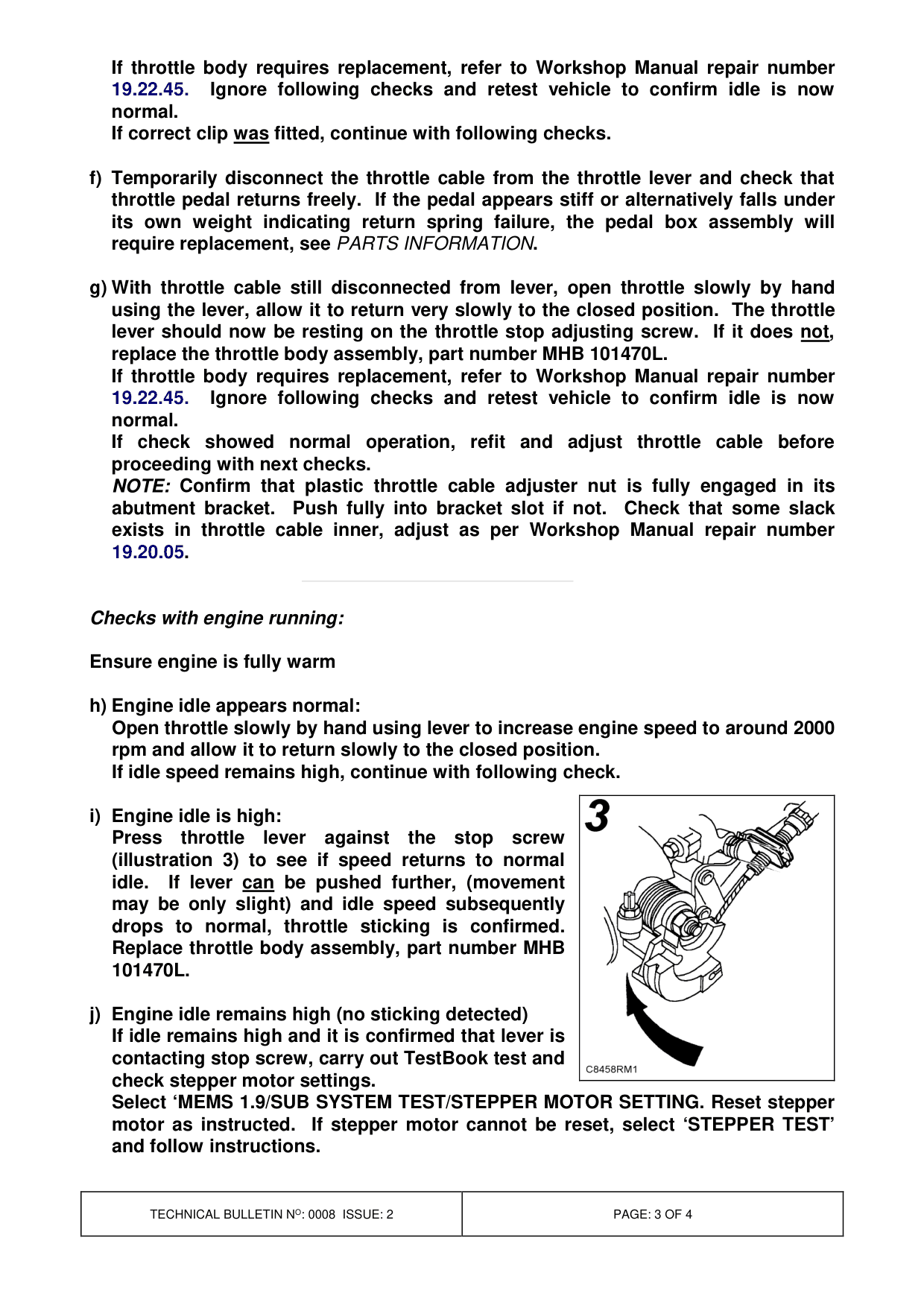 Engine Idle Speed High / Hdc Light On - Various – bulletin page 3