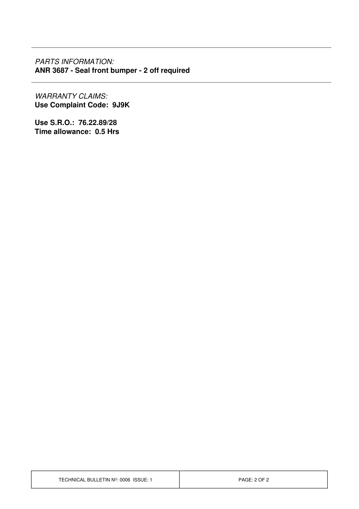 Wind Noise At Speed - Bumper Gaps – bulletin page 2