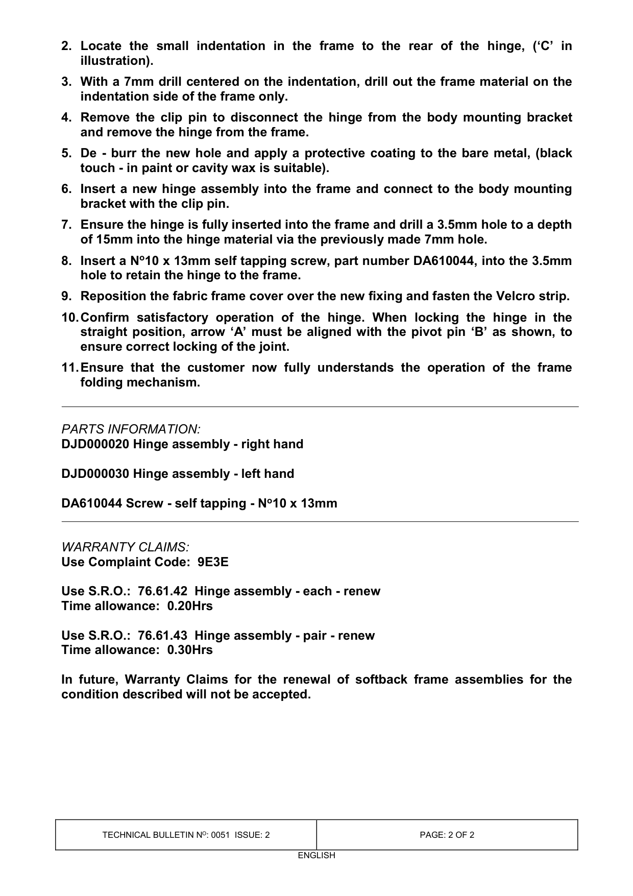 Failure Of Softback Frame Hinge – bulletin page 2