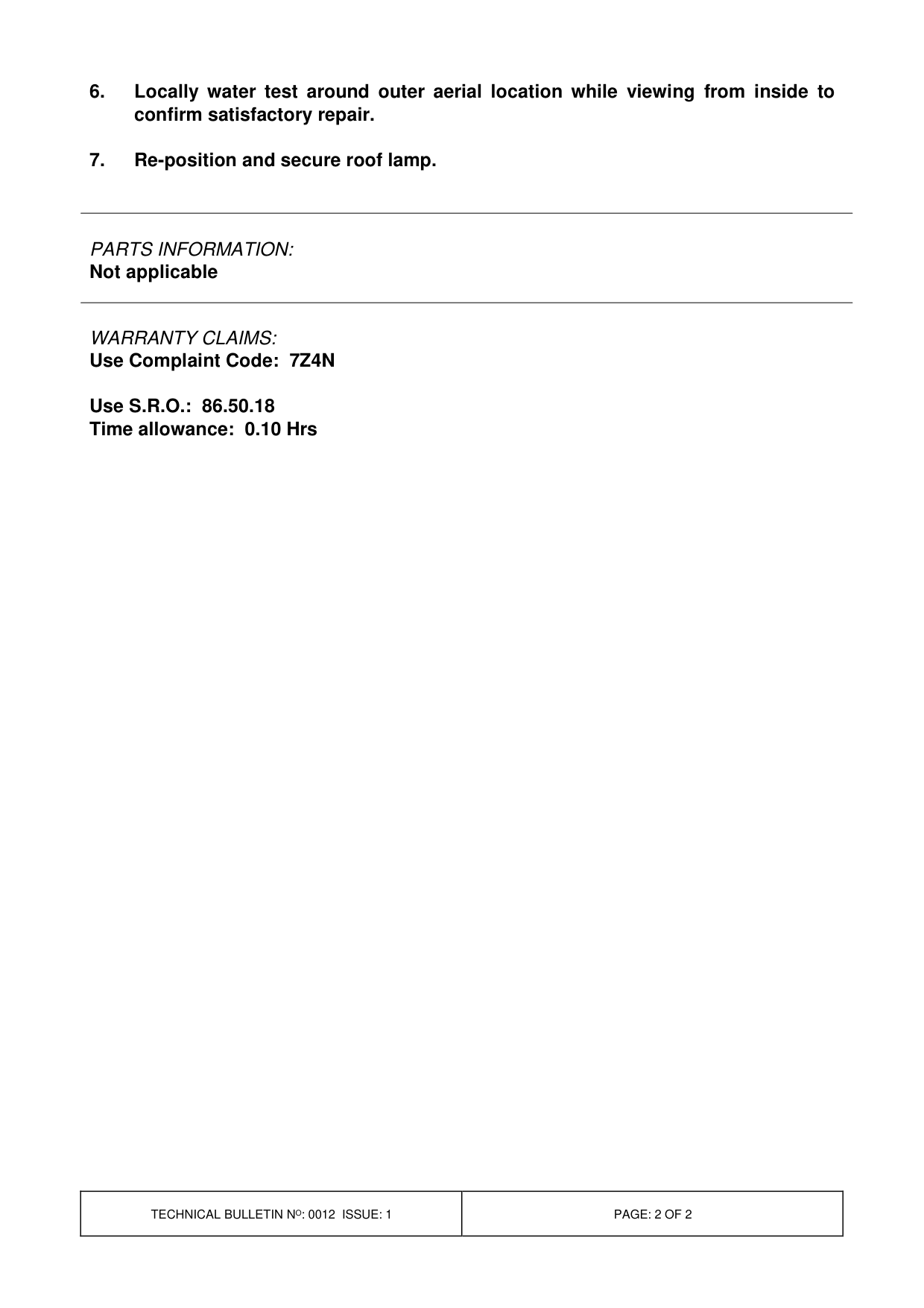 Water Dripping Onto Centre Console - Roof Aerial – bulletin page 2