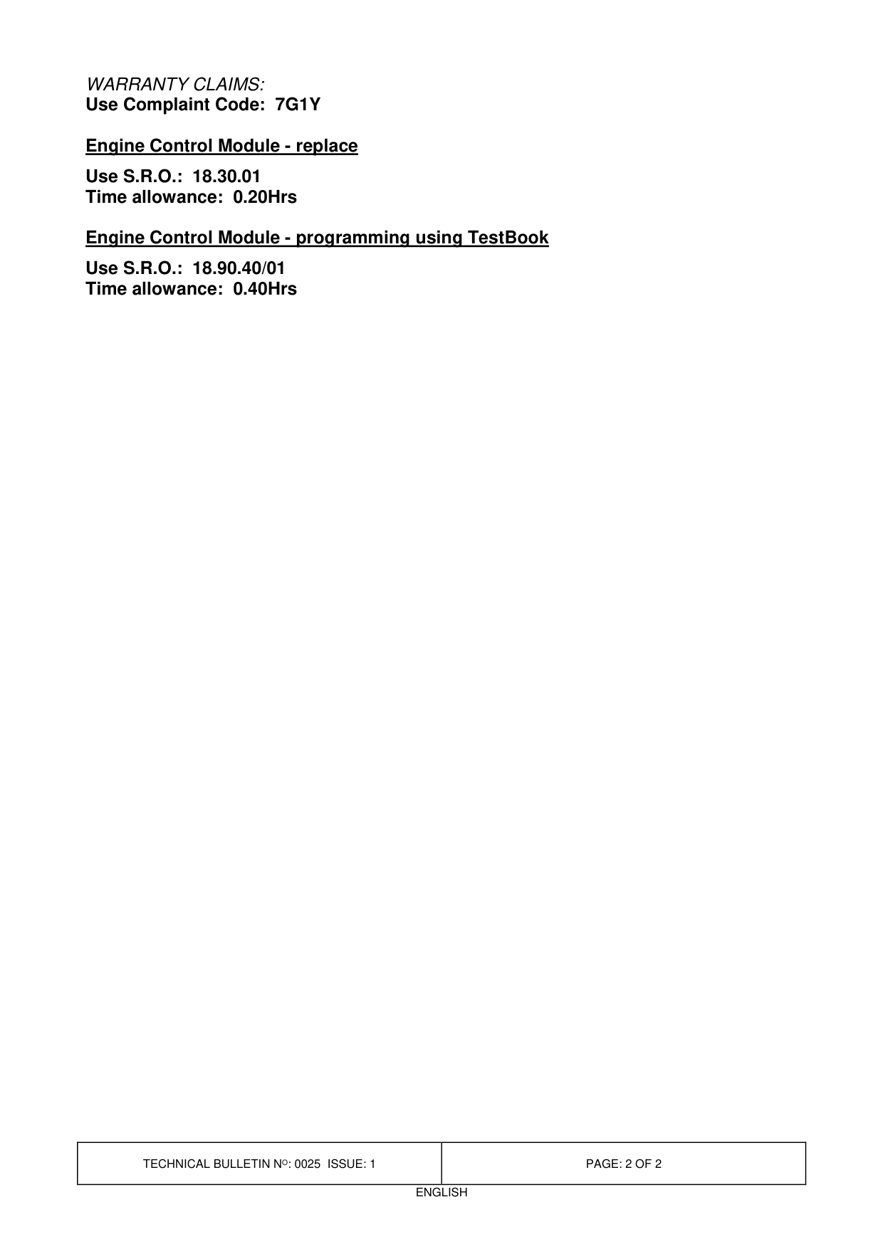 Warning Lights Illuminate During Long Descents – bulletin page 2