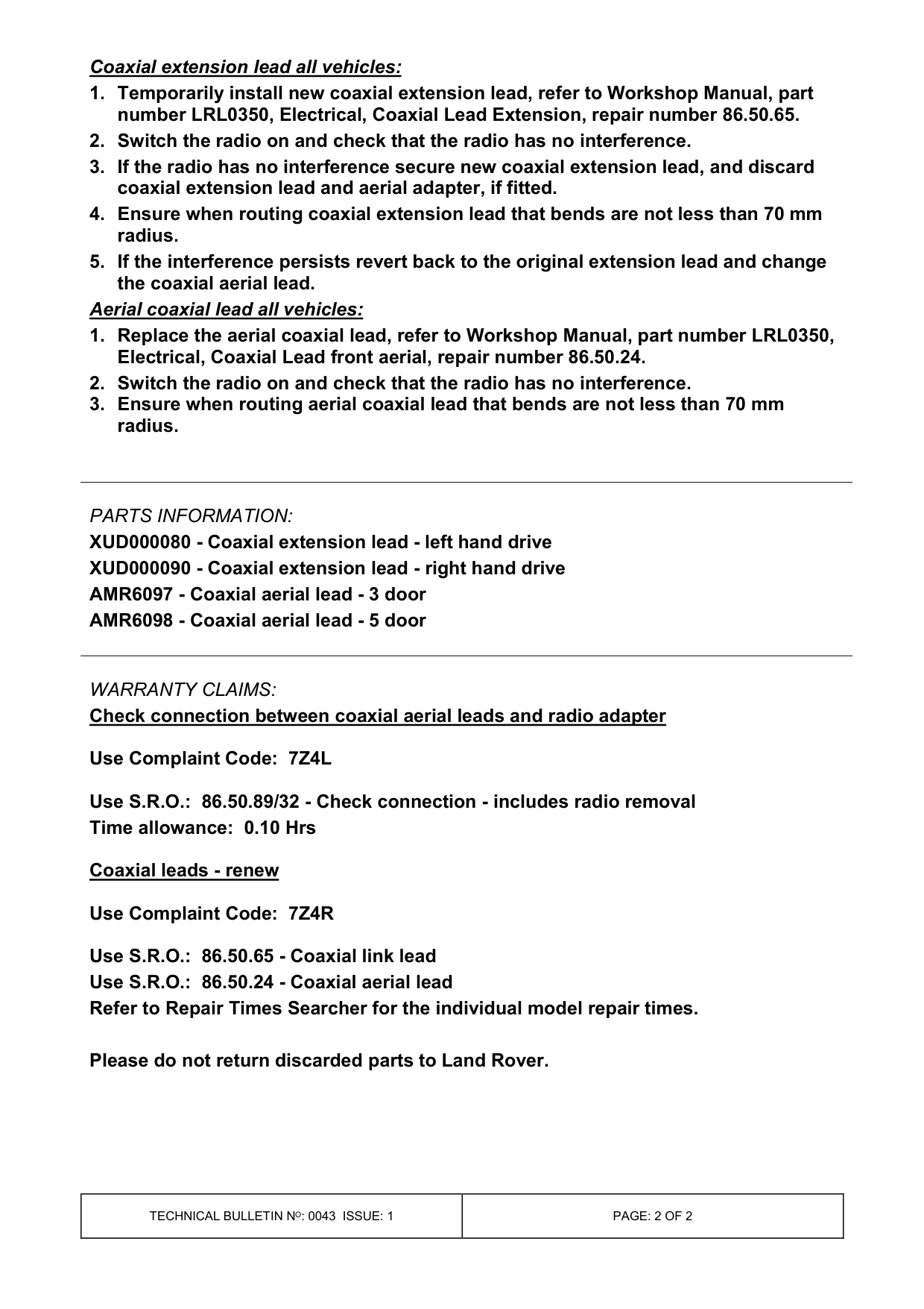 Poor Radio Reception – bulletin page 2