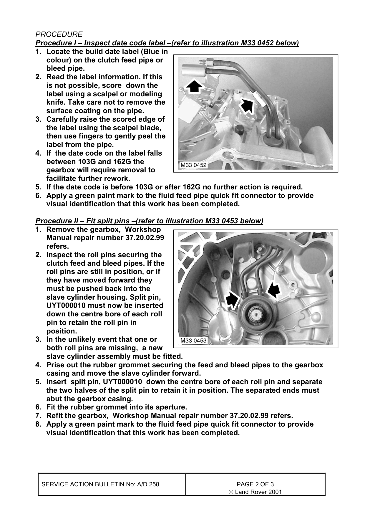 Clutch Failure Due To Fluid Loss – bulletin page 2
