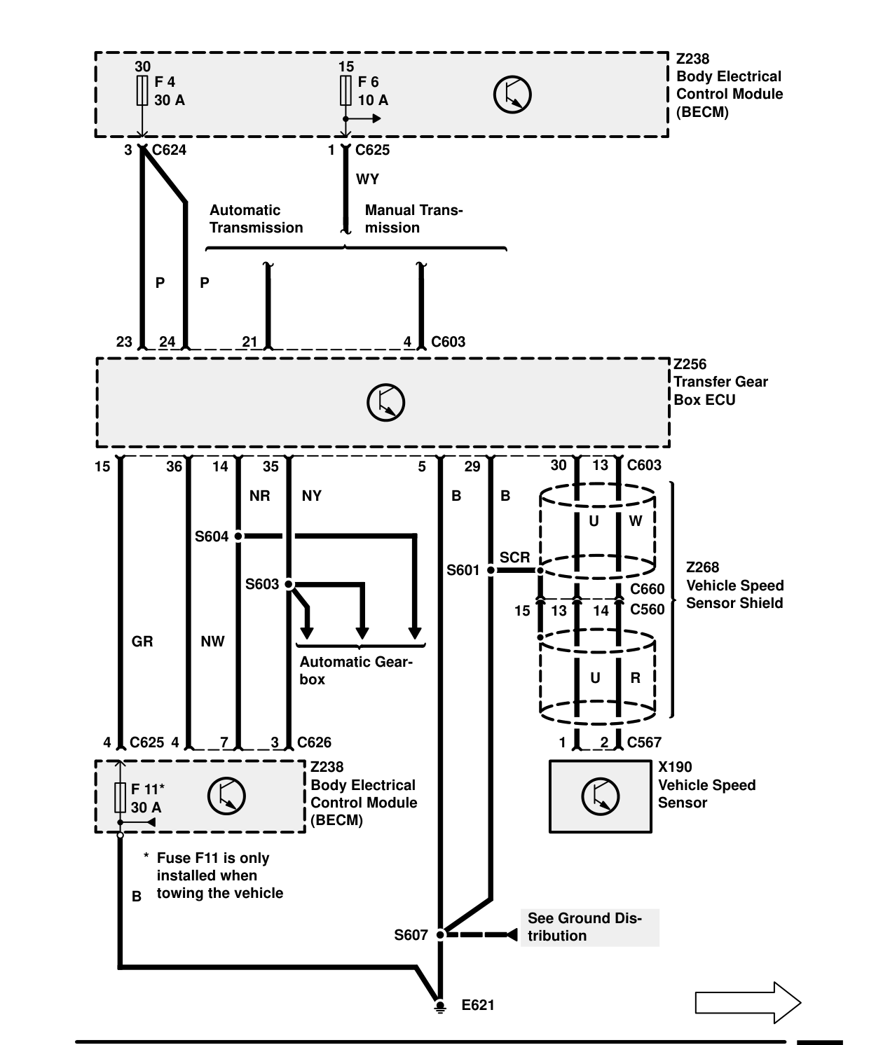 Transfer Gearbox – Circuit Diagram