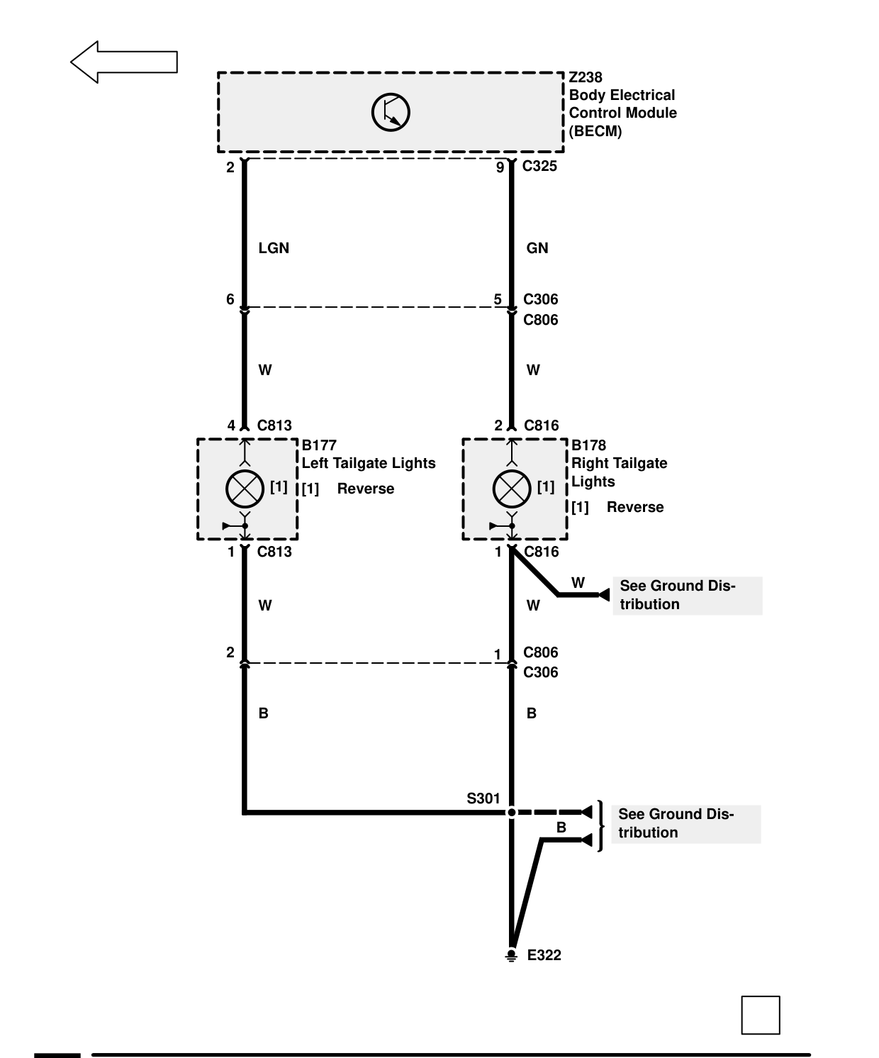 Reversing Lamps – Circuit Diagram