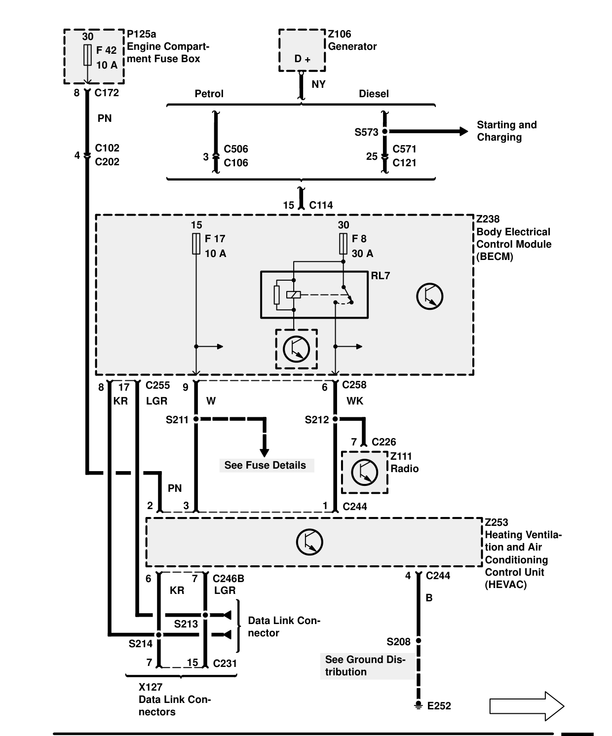 Heating And Ventilation (With A/C) – Circuit Diagram