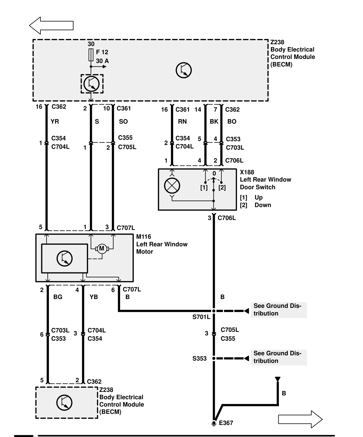 Power Windows – Circuit Diagram