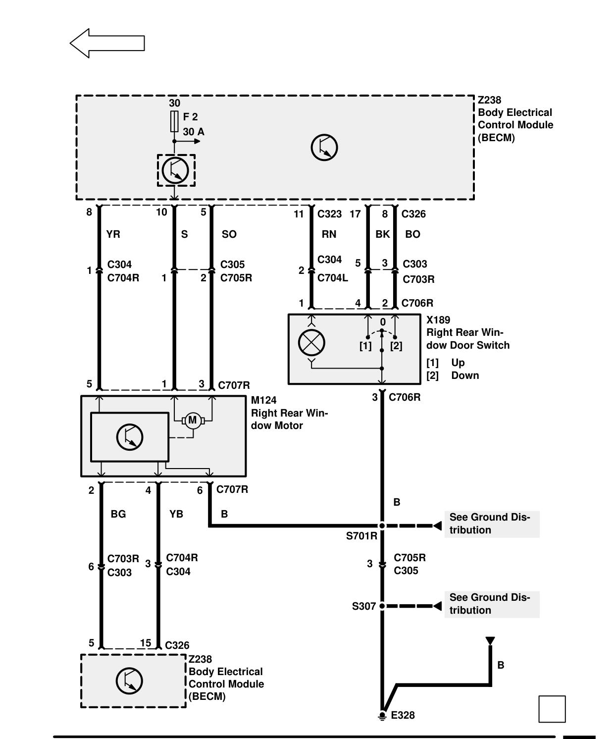 Power Windows – Circuit Diagram