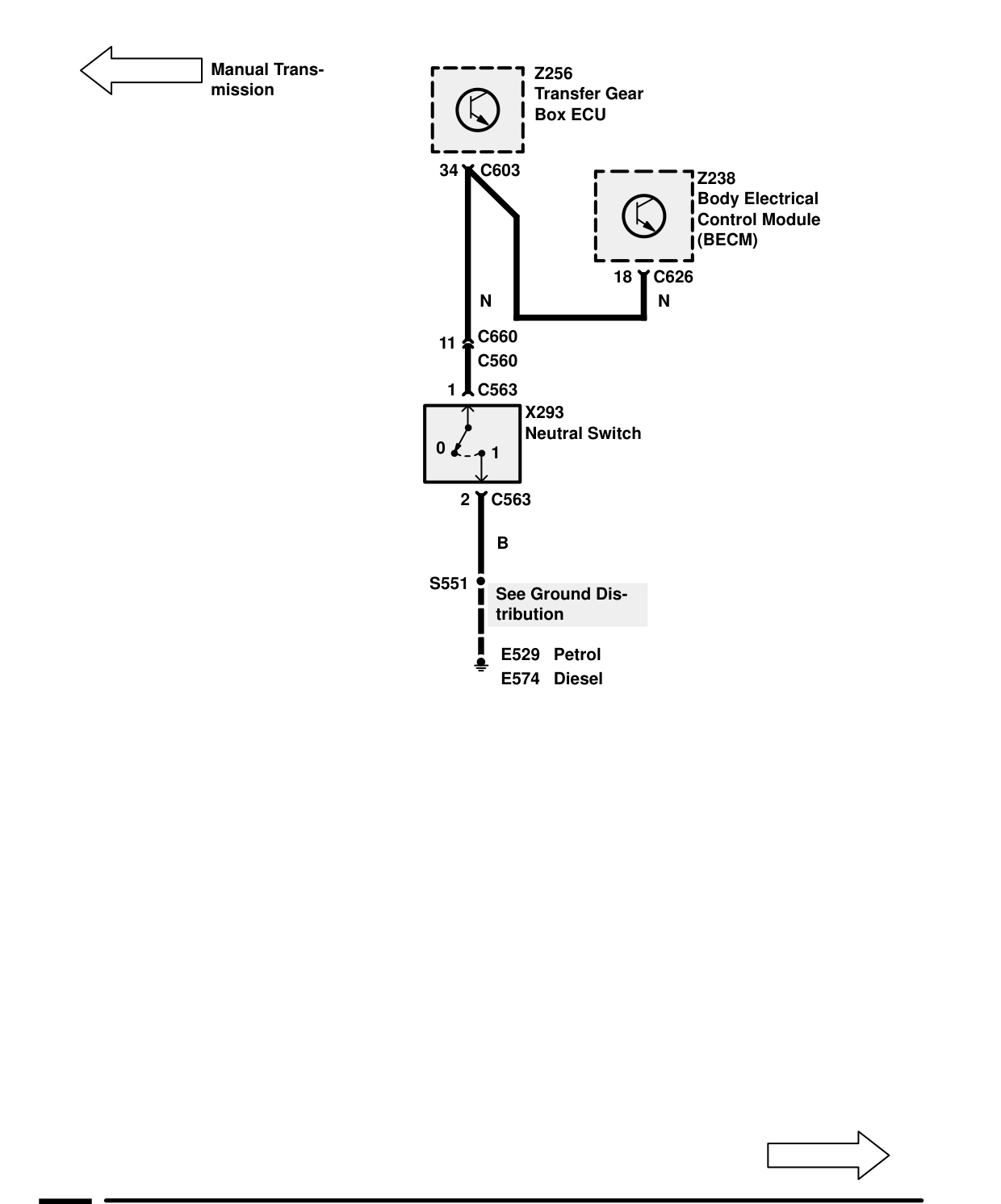 Transfer Gearbox – Circuit Diagram