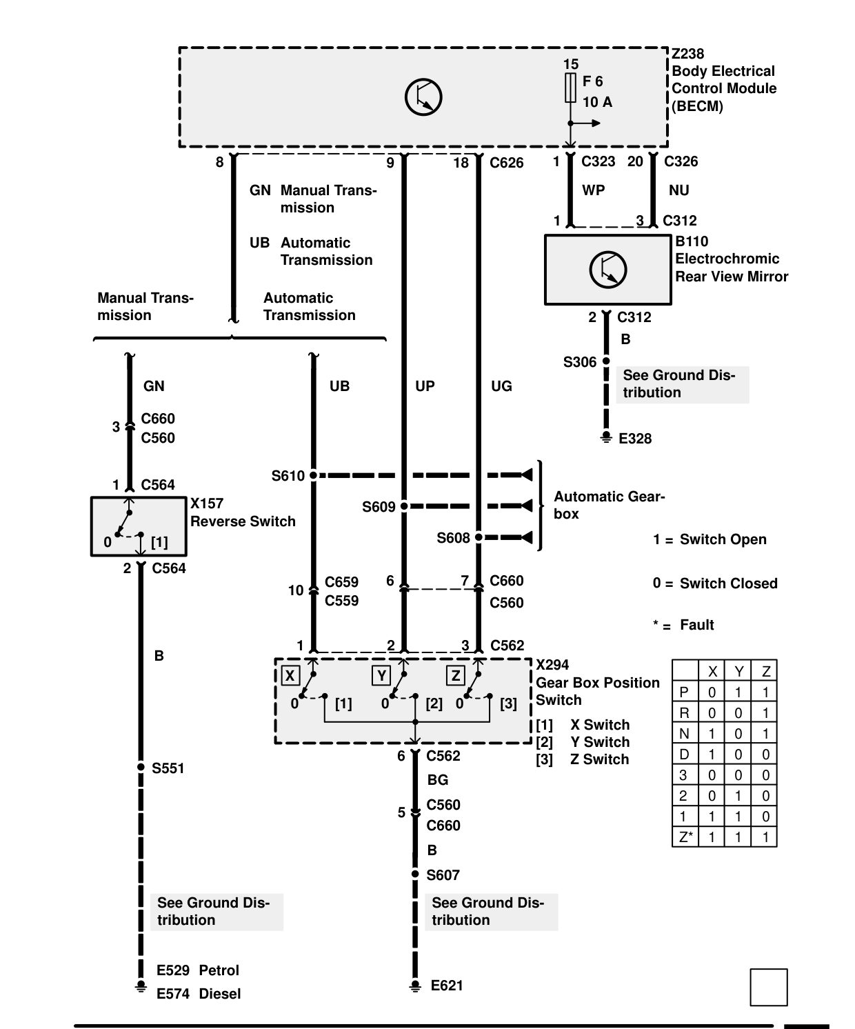 Electrochromic Rear View Mirror – Circuit Diagram