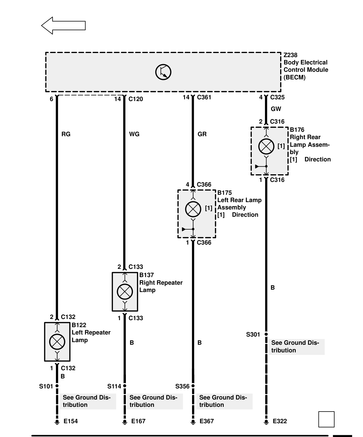 Direction Indicator Lamps – Circuit Diagram