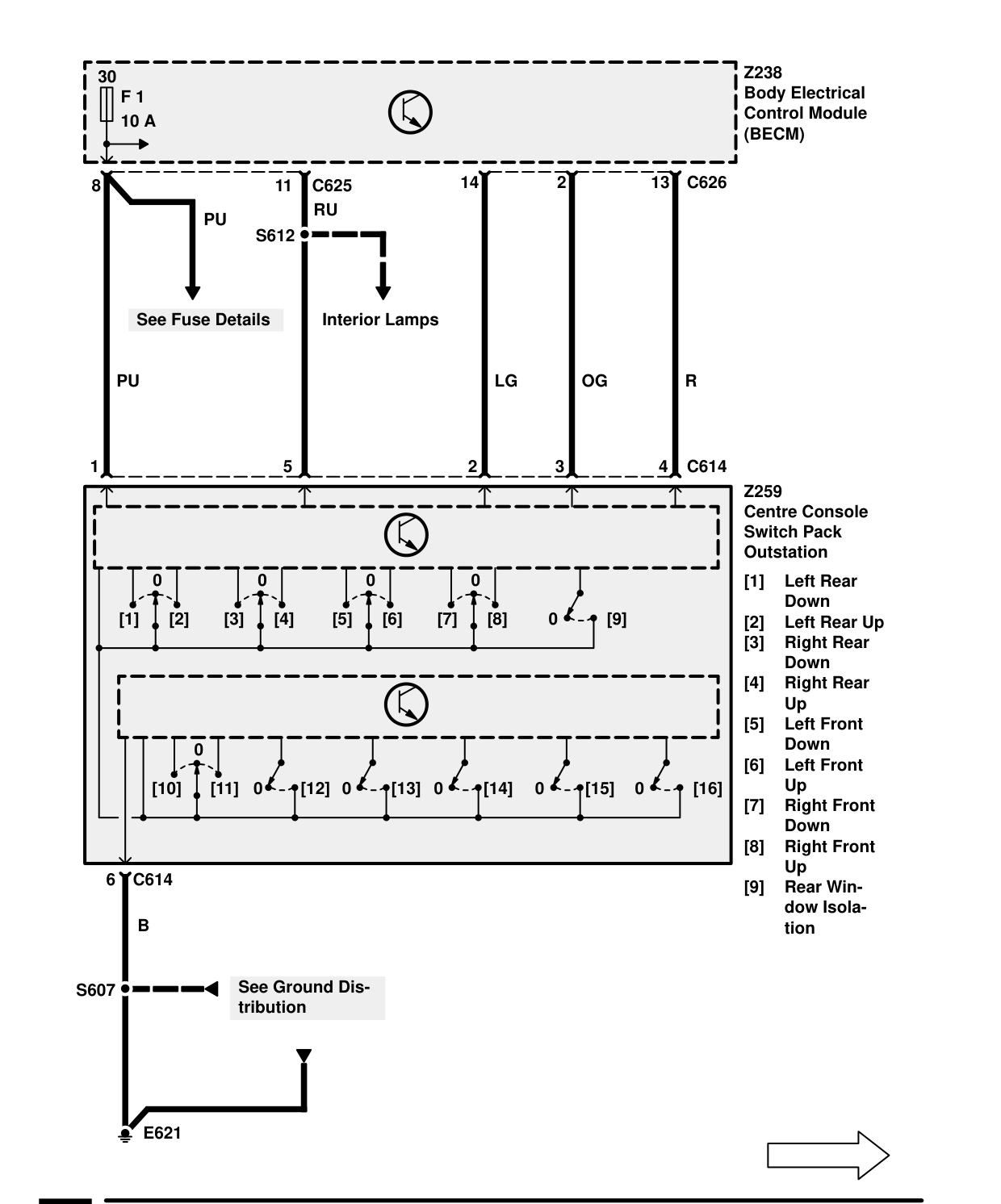 Power Windows – Circuit Diagram