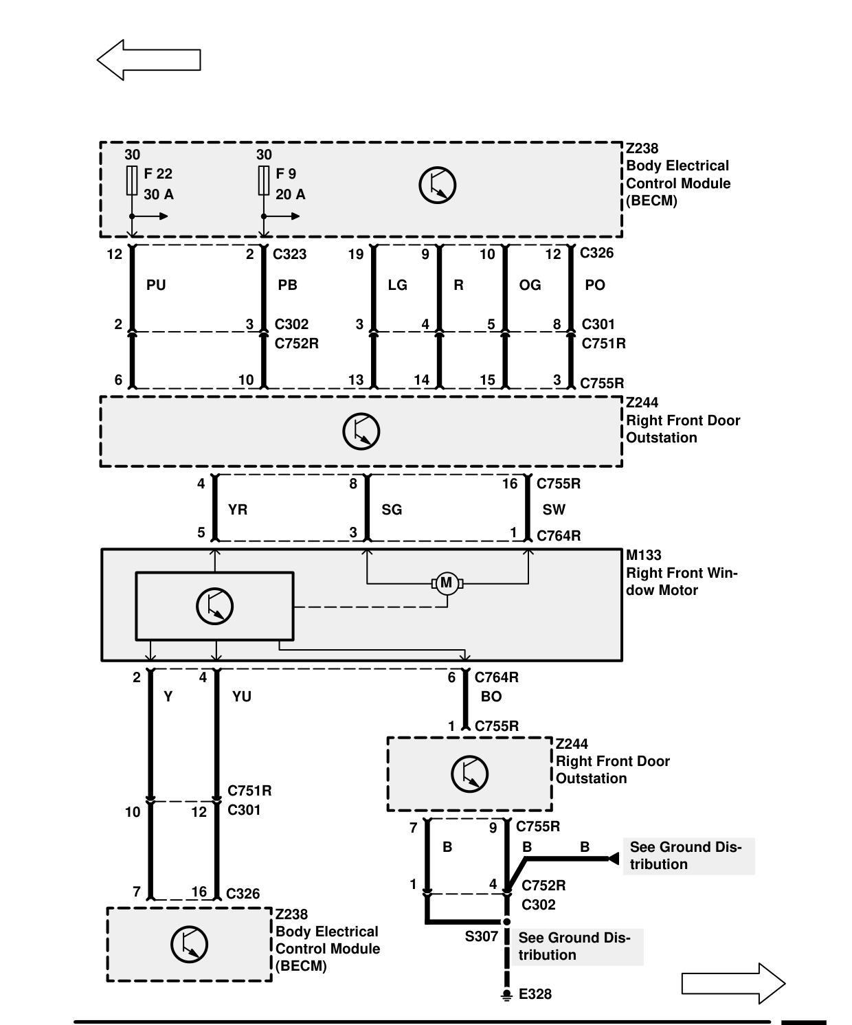 Power Windows – Circuit Diagram