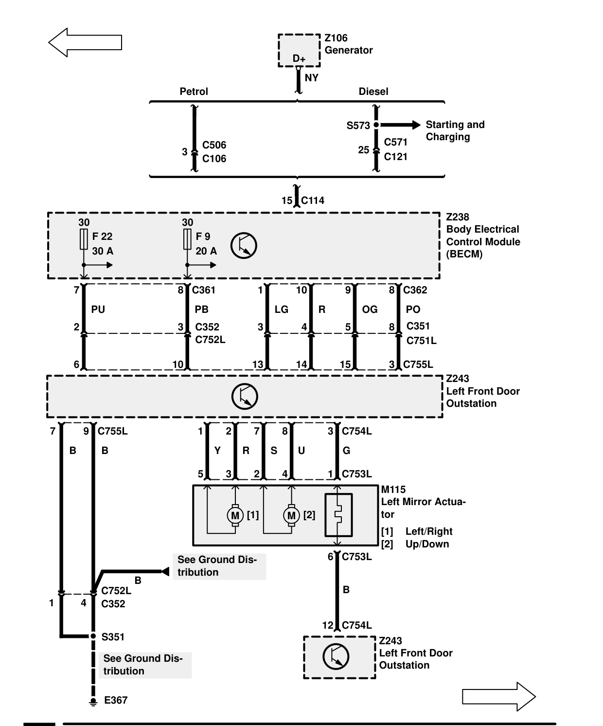 Power Mirrors – Circuit Diagram