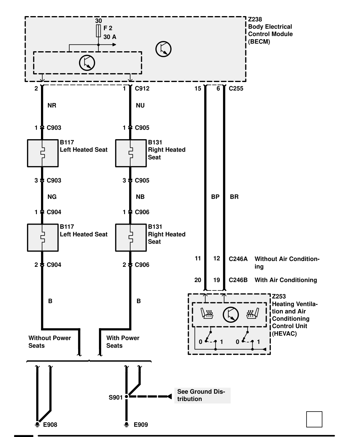 Heated Seats – Circuit Diagram