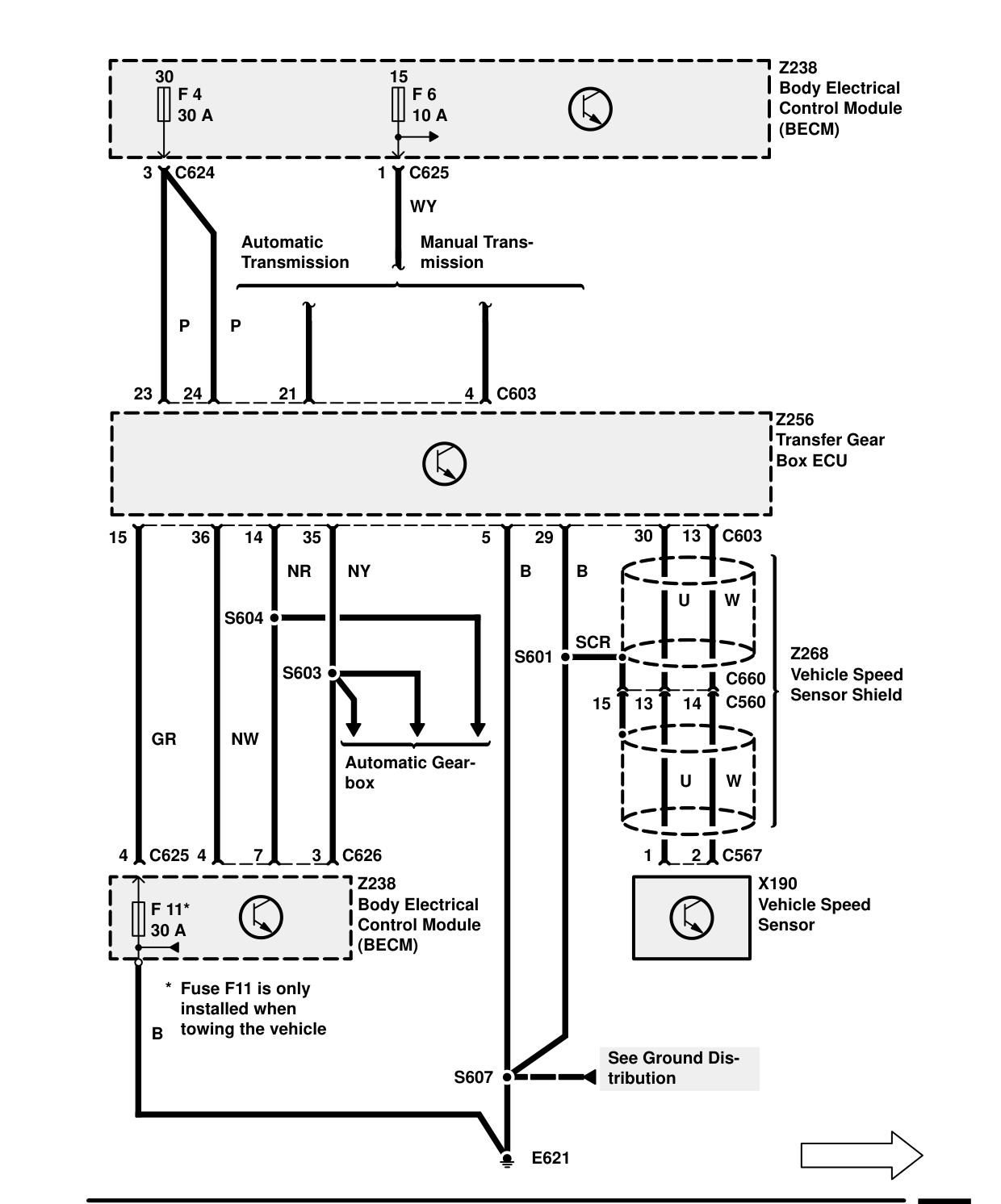 Transfer Gearbox – Circuit Diagram