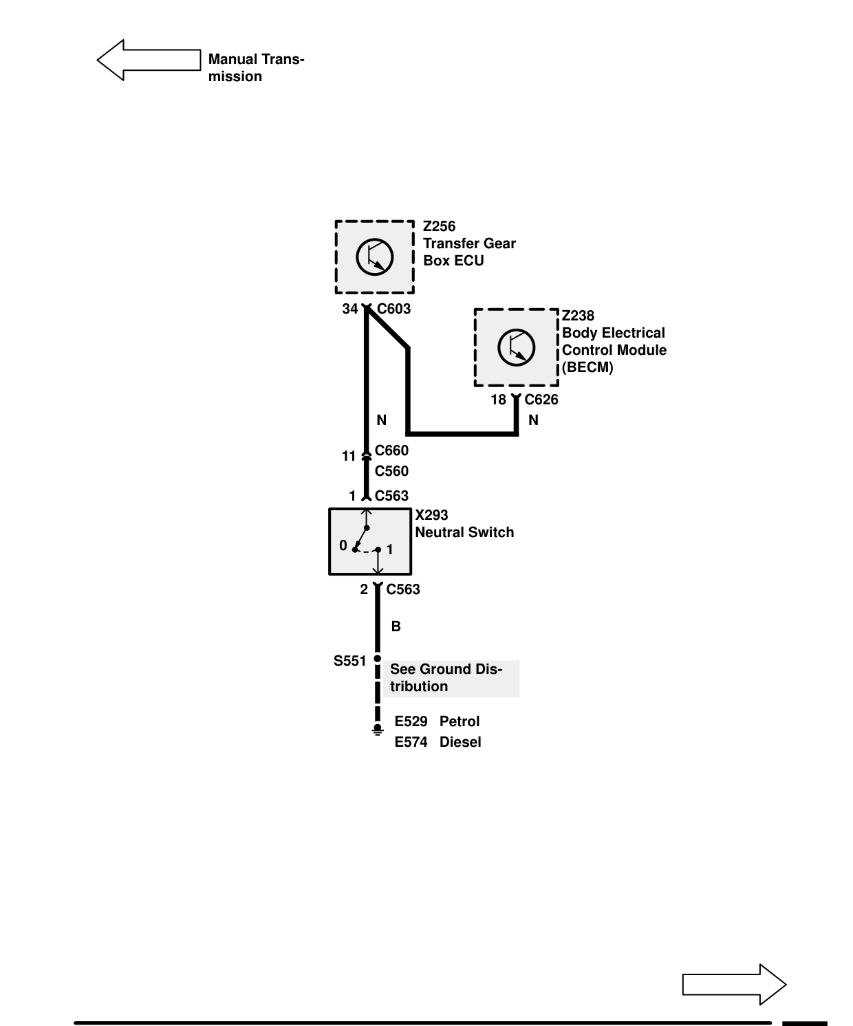 Transfer Gearbox – Circuit Diagram