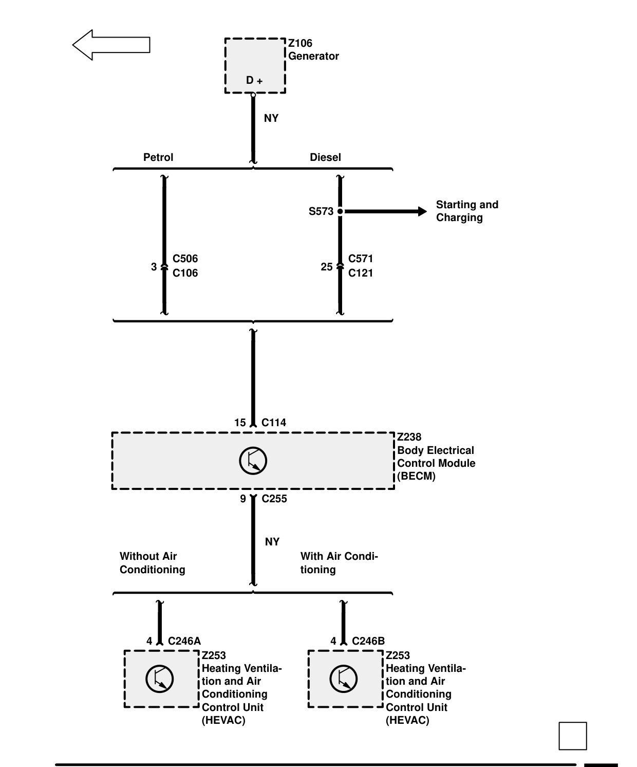 Heated Front Screen – Circuit Diagram