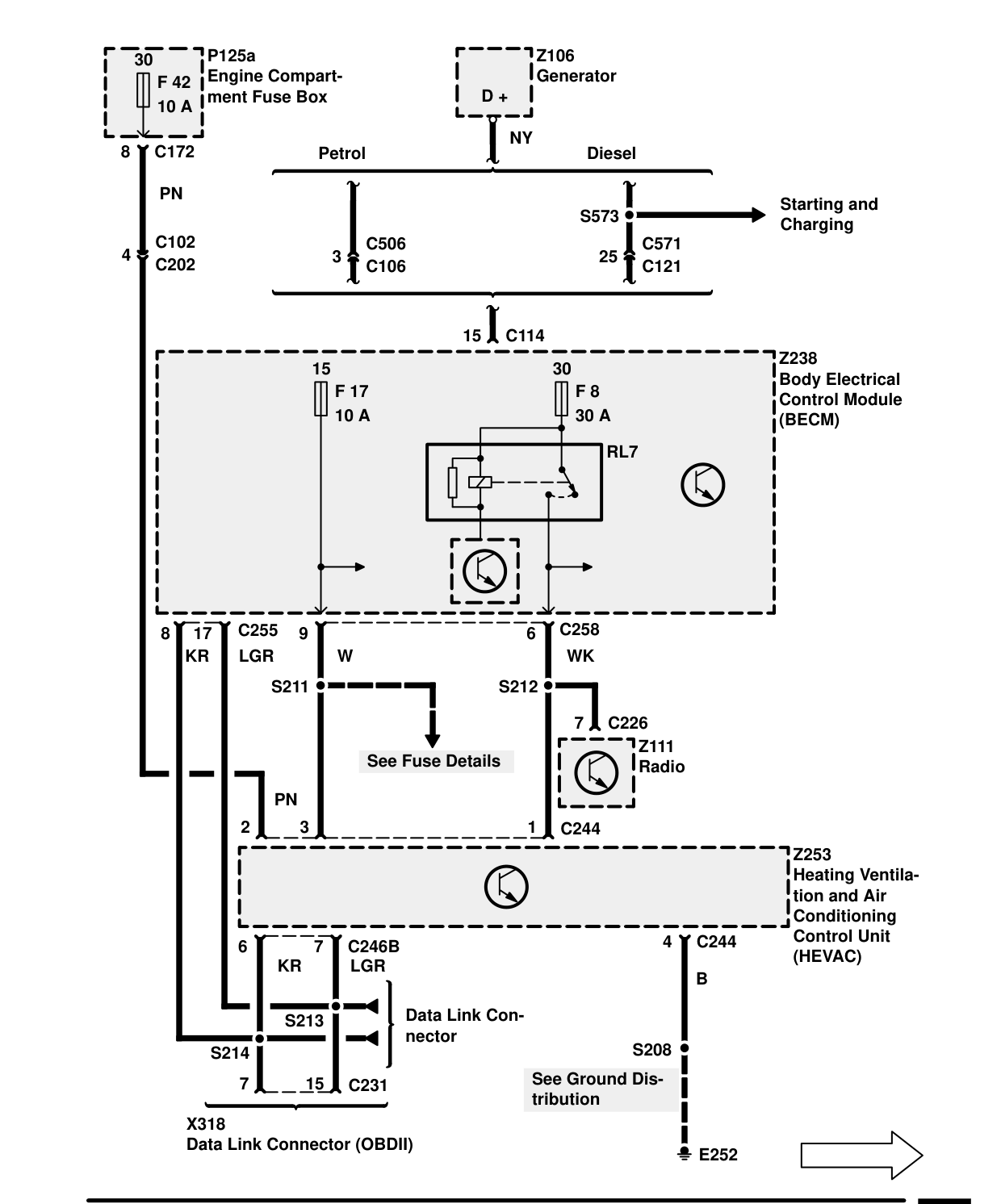 Heating And Ventilation (With A/C) – Circuit Diagram
