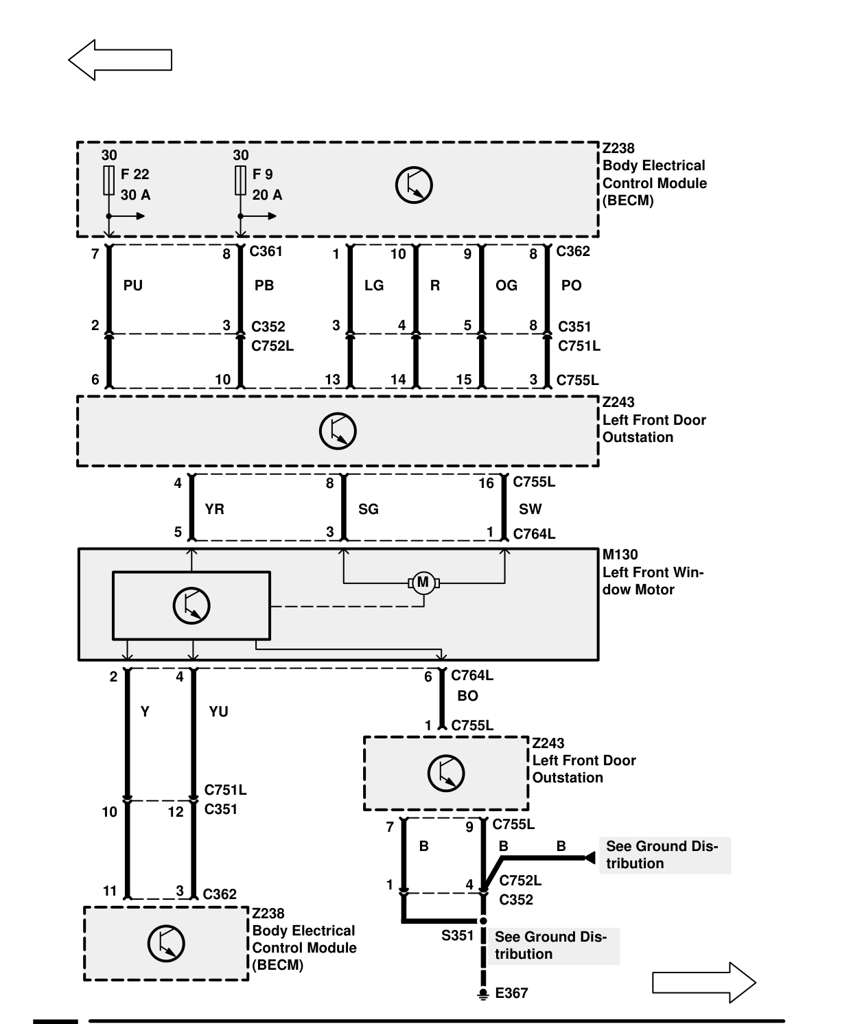 Power Windows – Circuit Diagram