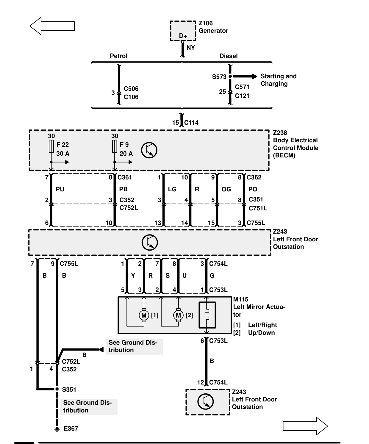 Power Mirrors – Circuit Diagram