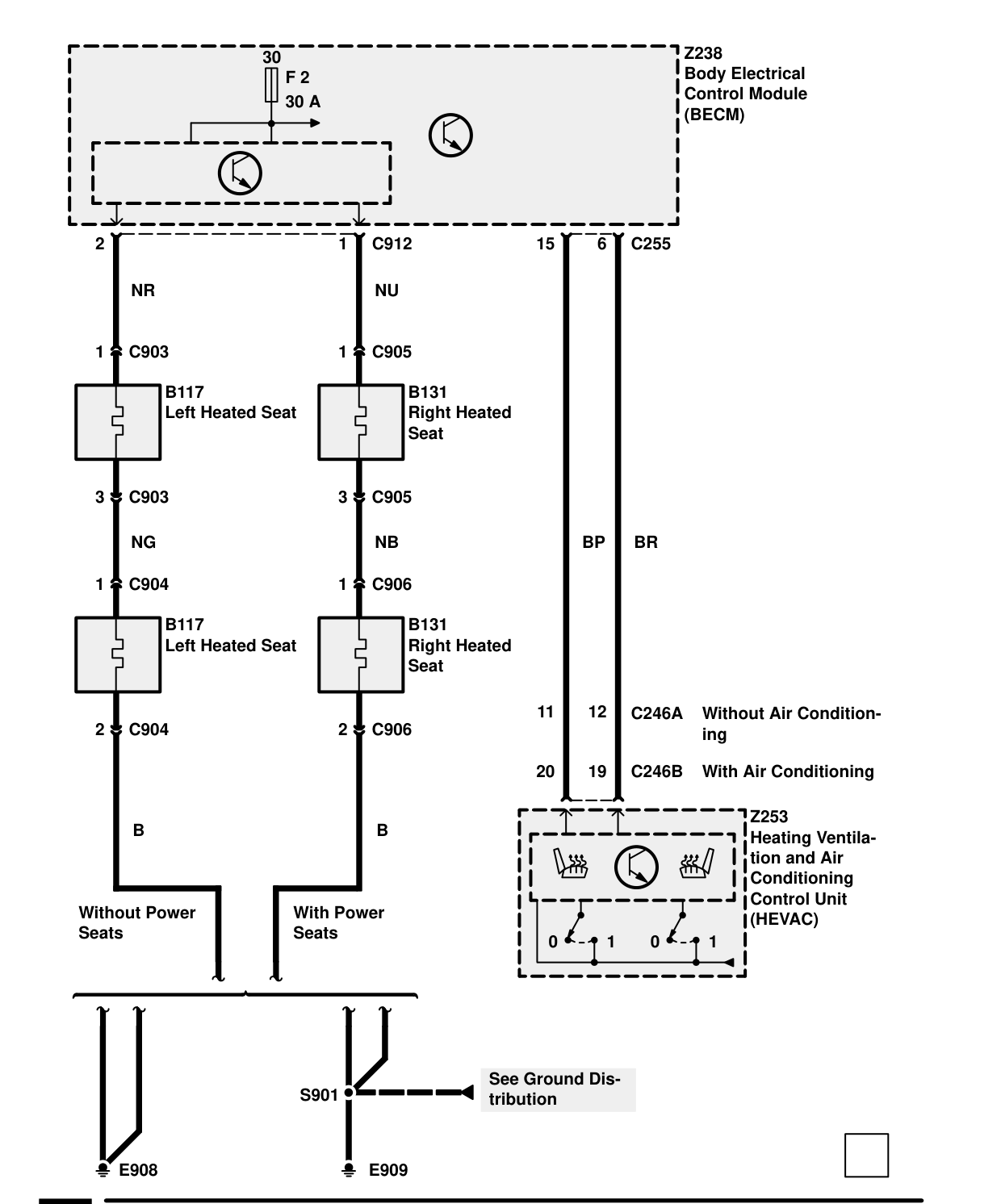 Heated Seats – Circuit Diagram