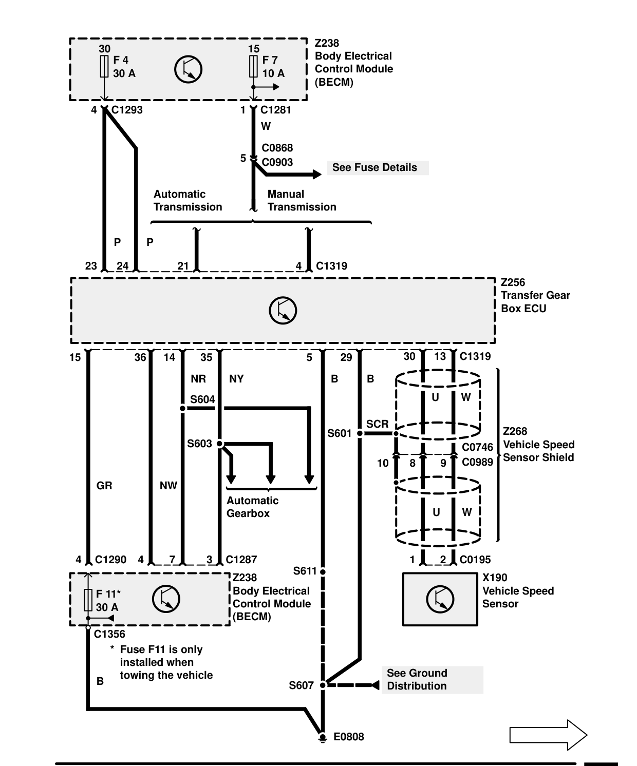 Transfer Gearbox – Circuit Diagram